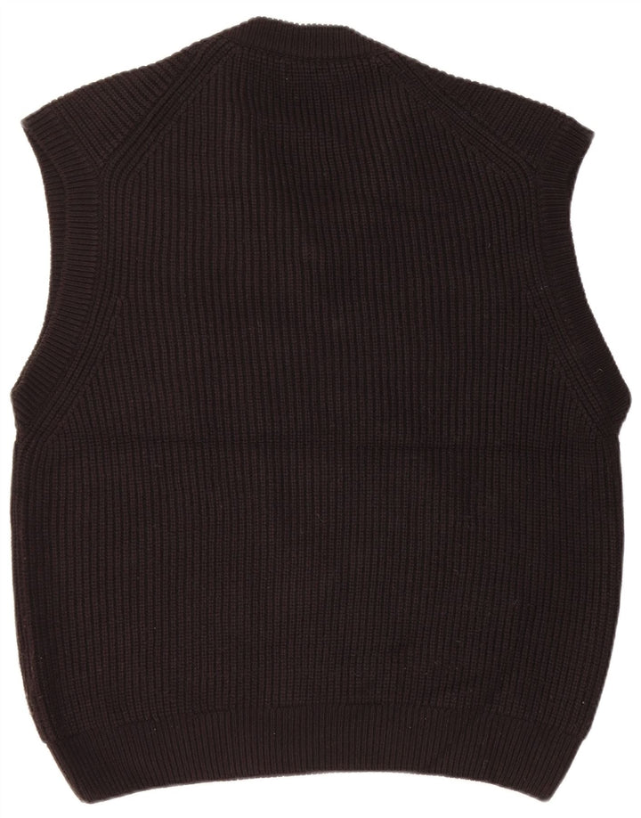 Zara Dame Oversized Vest Tank Top UK 18 XL Sort Akryl