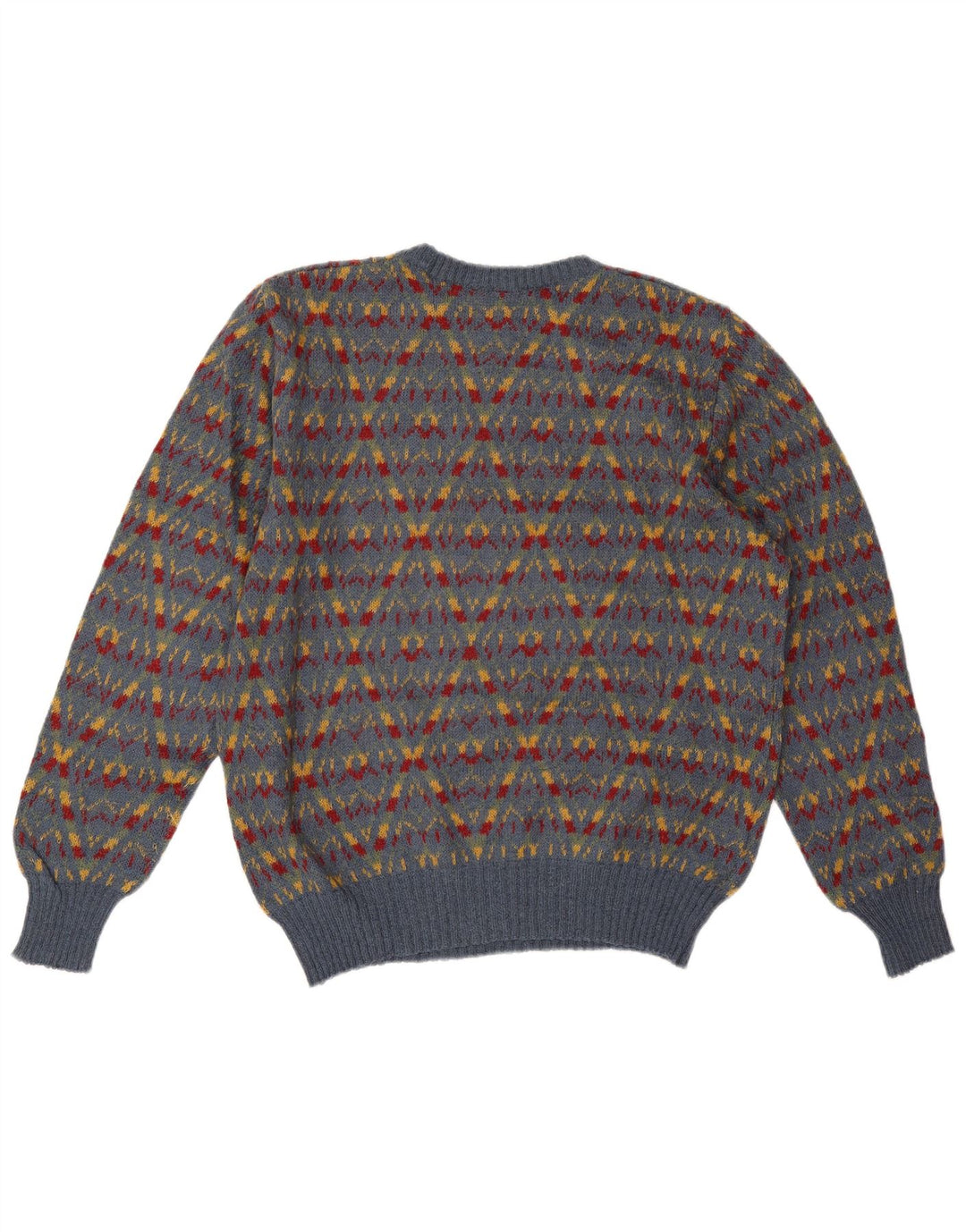 Miriam Herre Crew Neck Jumper Sweater Medium Grey Fair Isle Akryl