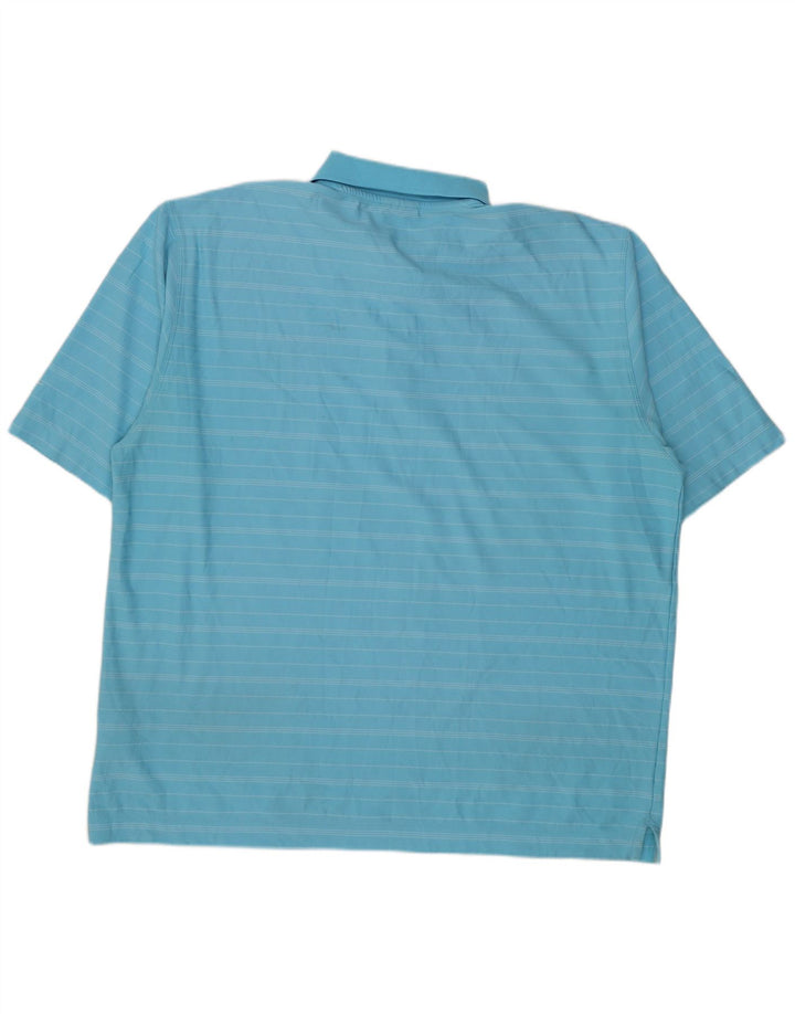 Nike Polo skjorte til mænd UK 42/44 Stor blå stribet polyester