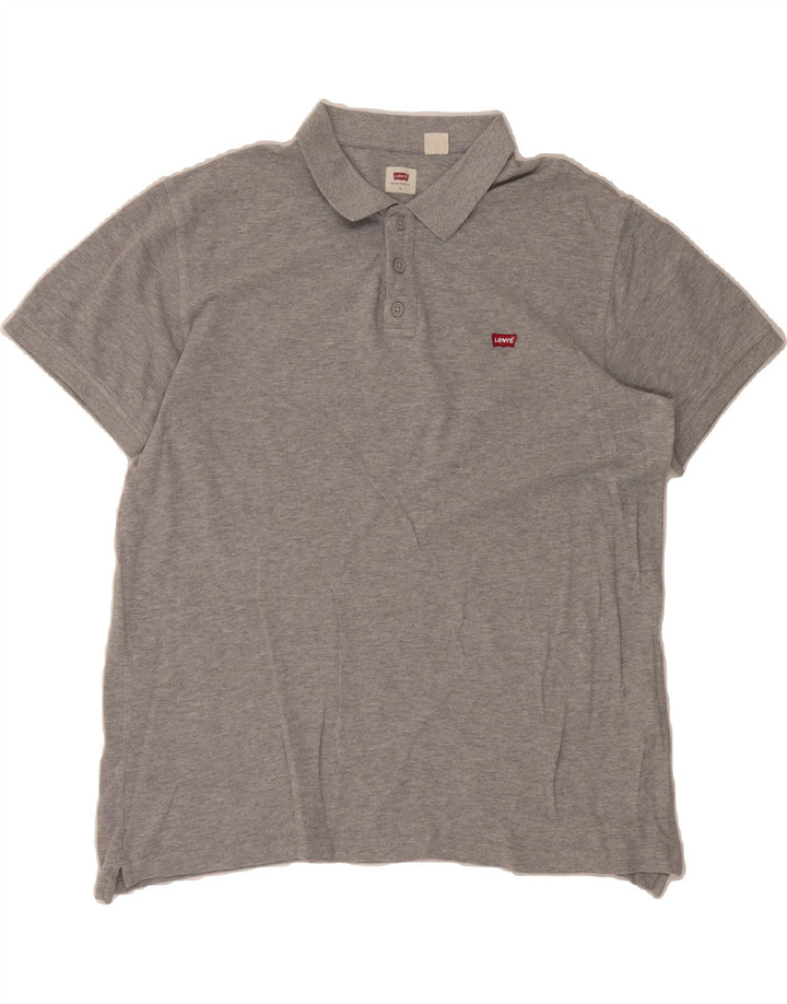 LEVI'S Mens Polo Shirt Large Grey Cotton Vintage Levi's and Second-Hand Levi's from Messina Hembry 