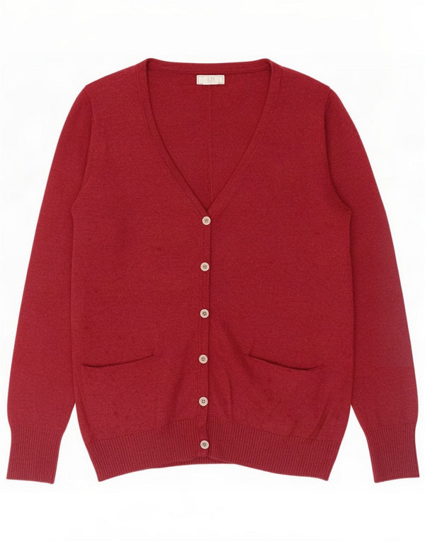 Fat Face Dame Cardigan Sweater UK 10 Small Burgundy Wool
