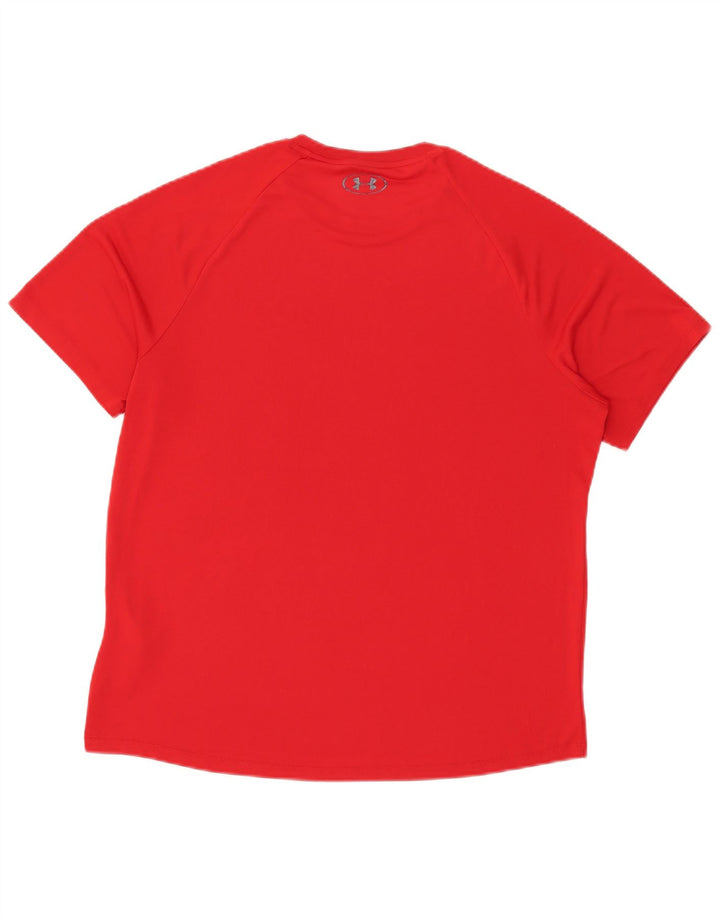 Under Armour Herre T-Shirt Top Stor Rød Polyester Sports