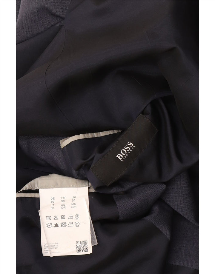 Hugo Boss Herre 2-knaps blazerjakke EU 50 Stor marineblå uld