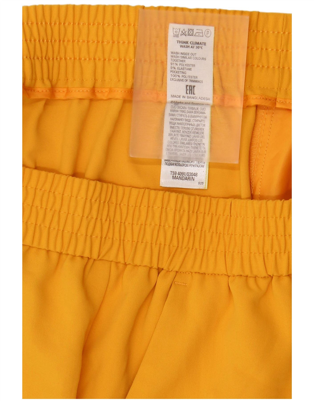 Marks & Spencer lige nederdel til kvinder UK 16 Large W34 Yellow Polyester