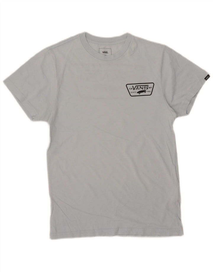 Vans Herre Custom Fit Grafisk T-Shirt Top Lille Blå Bomuld