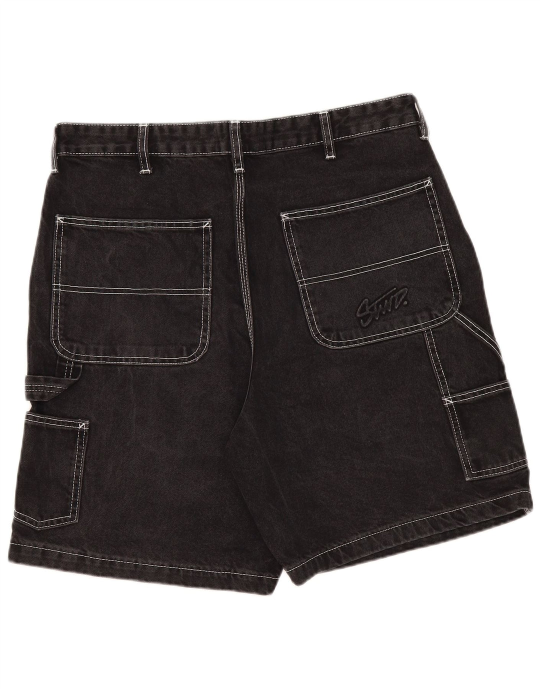 Pull & Bear Herre Cargo Denim Shorts EU 46 XL W36 Sort