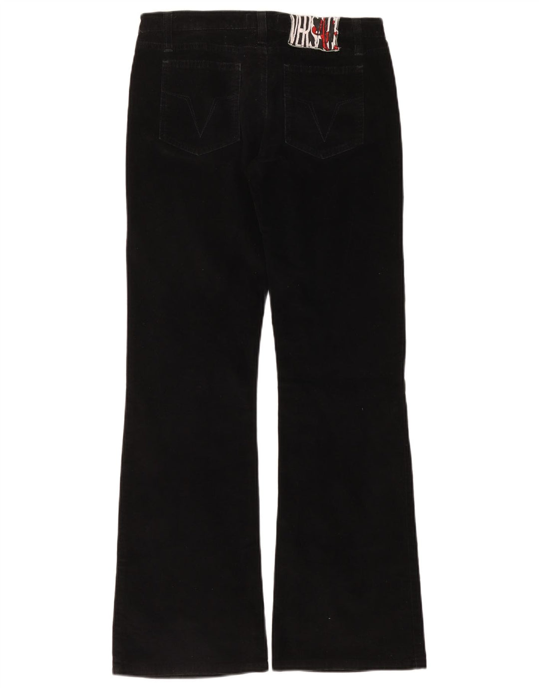 Versace Dame Flare fløjlsbukser W28 L30 Sort
