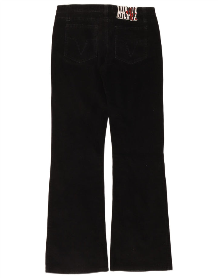 Versace Dame Flare fløjlsbukser W28 L30 Sort