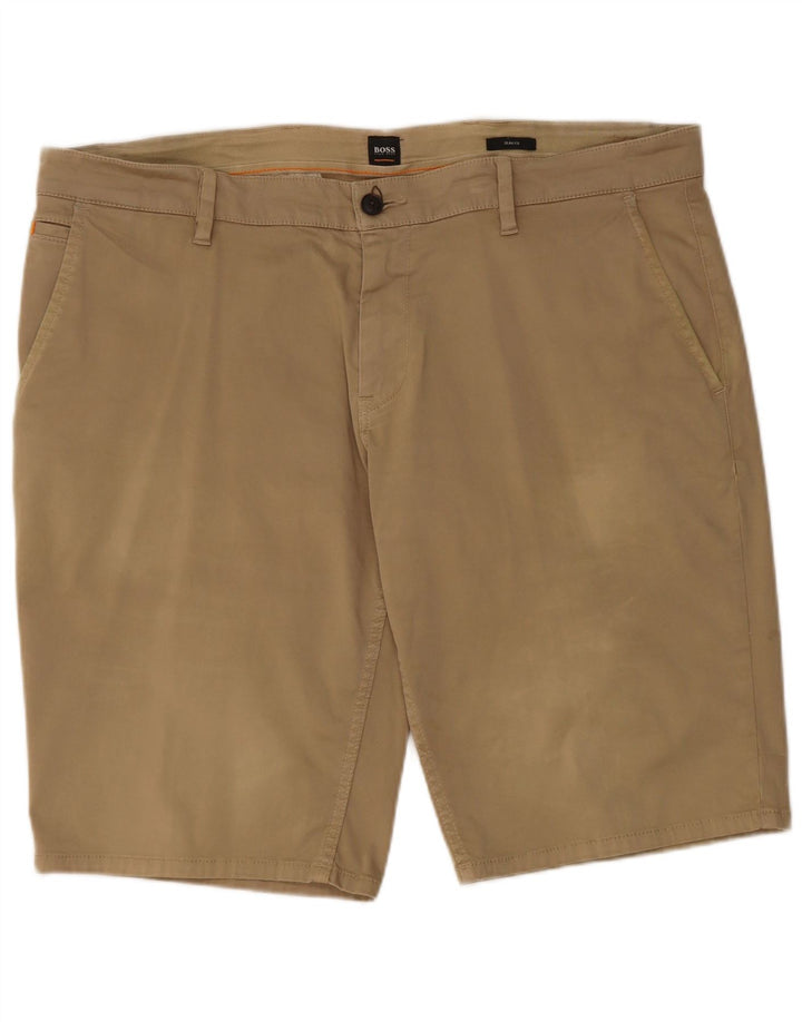 HUGO BOSS Herre Slim Fit Slim Fit Chino Shorts W40 XL Beige Bomuld