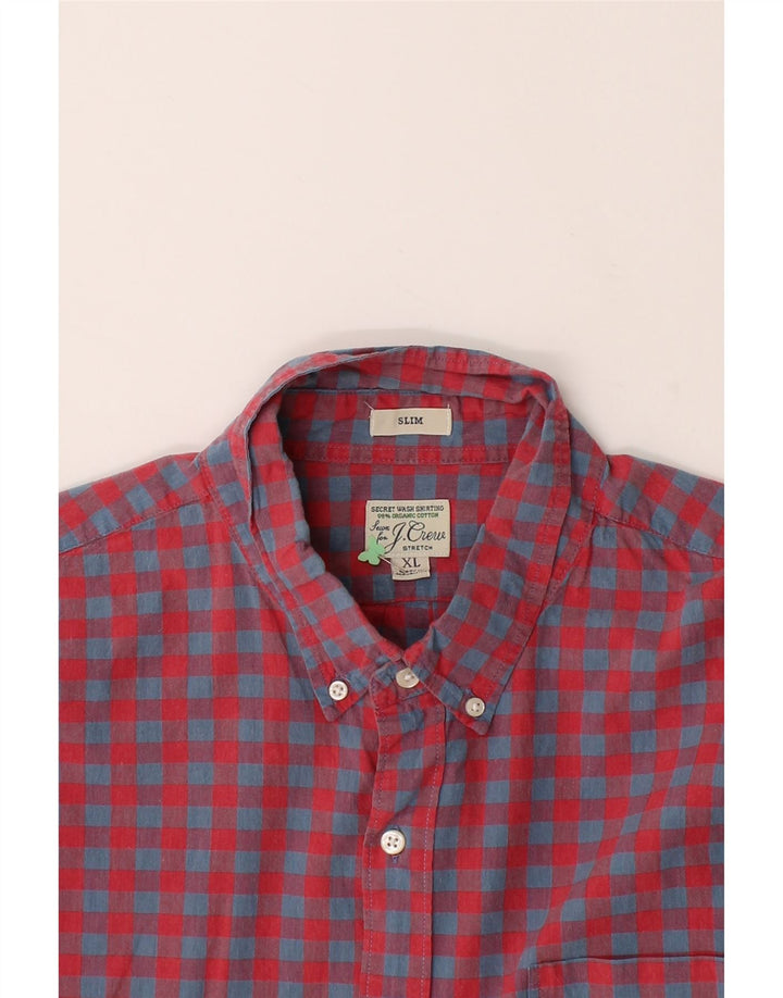 J. CREW Mens Slim Shirt XL Red Gingham Cotton Vintage J. Crew and Second-Hand J. Crew from Messina Hembry 