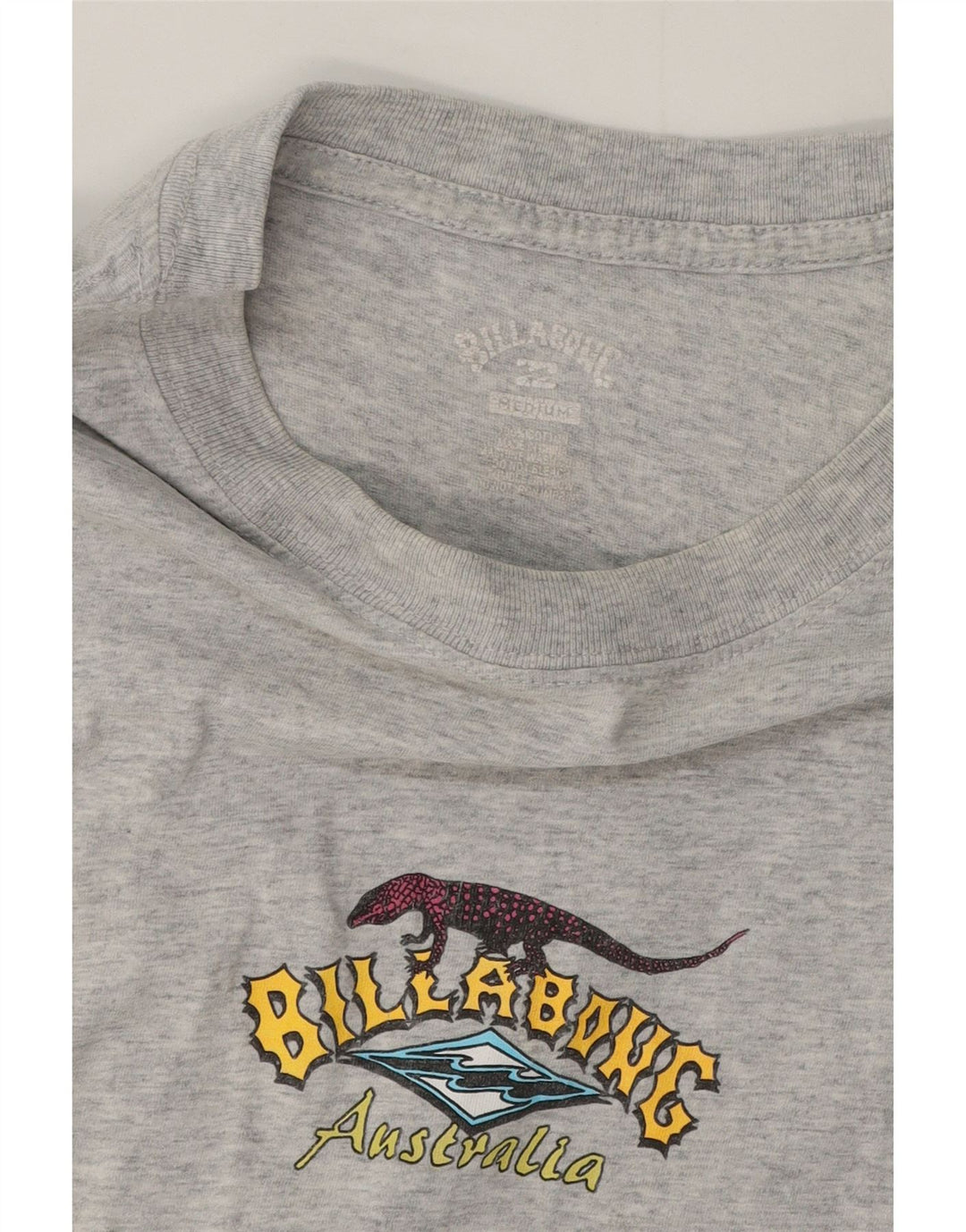 Billabong Herre grafisk T-shirt Top Mellemgrå Flecked Bomuld