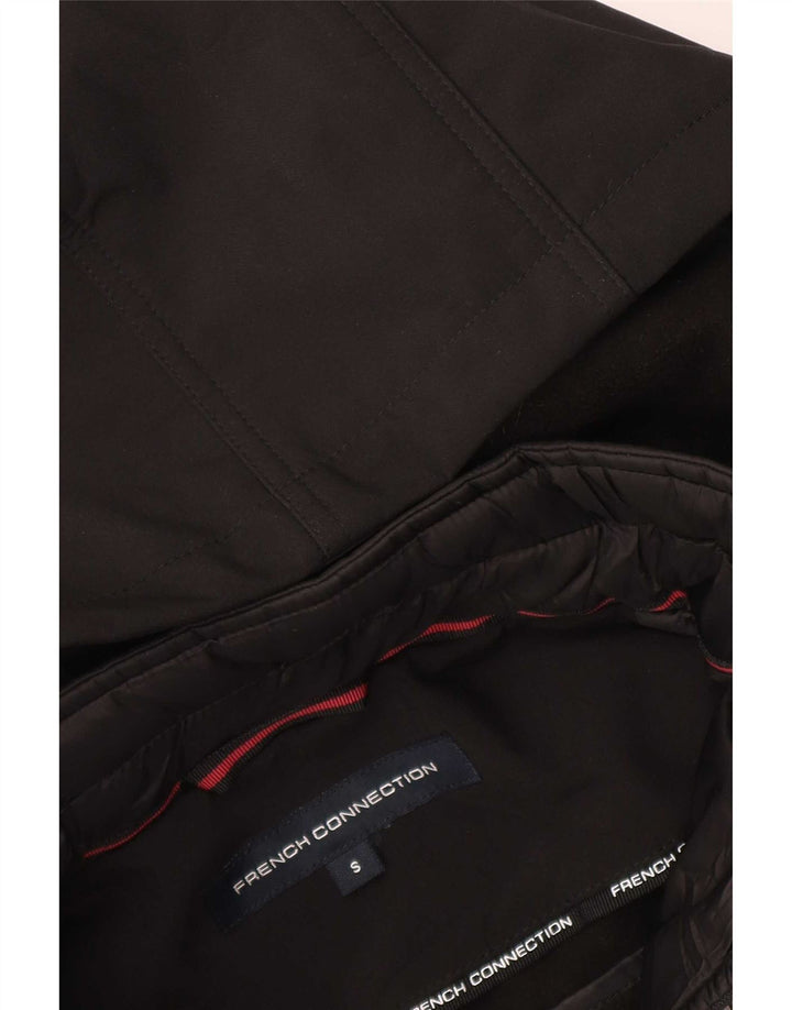 French Connection Dame Hooded Parka Jacket UK 10 Small Black