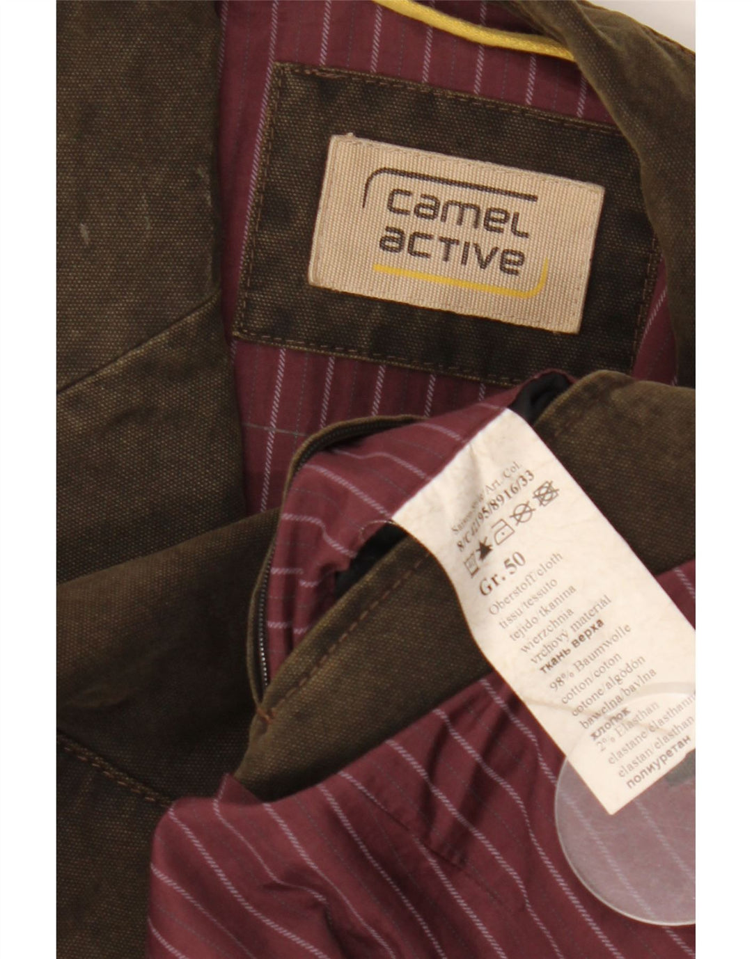 Camel Active Herre 2 Button Blazer Jacket IT 50 Stor Brun Bomuld