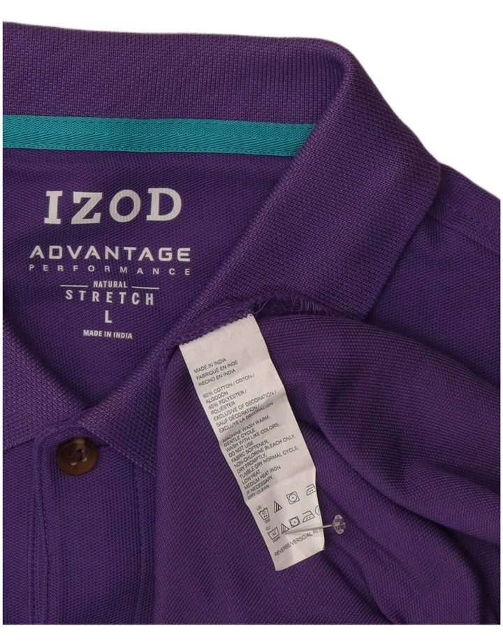 Izod Poloskjorte til mænd Stor lilla bomuld