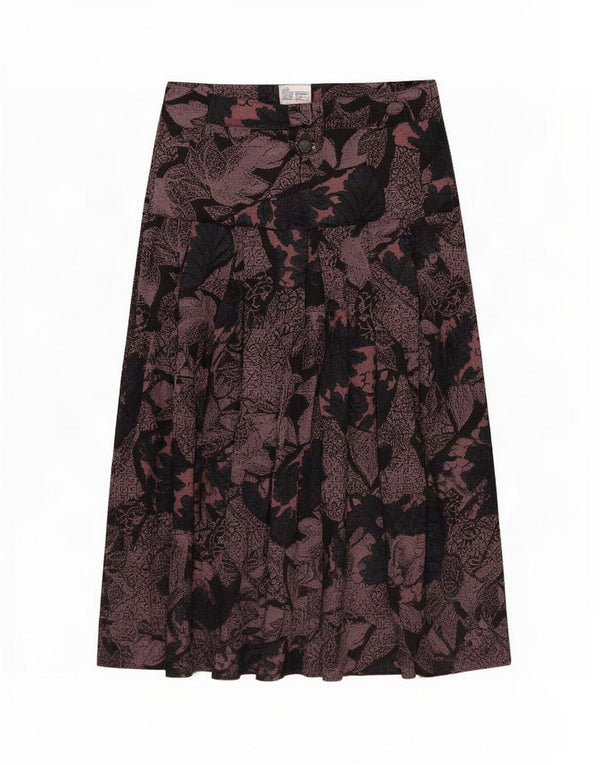 Michael H Kvinder højtaljet A-linje nederdel UK 12 Medium W28 Black Floral
