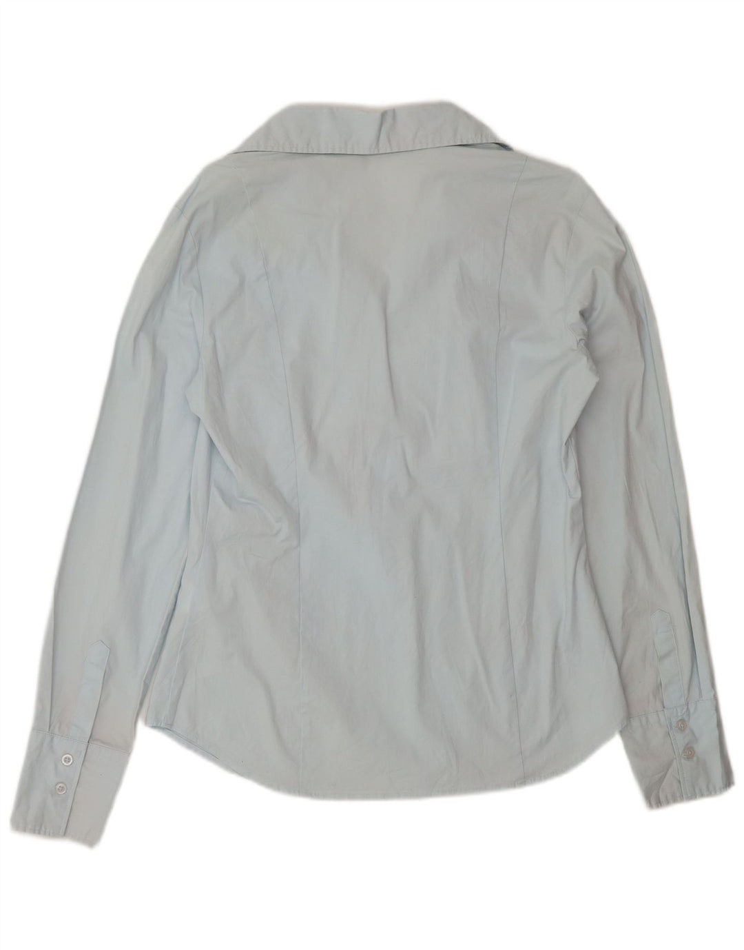 Benetton Dame Pullover Shirt UK 14 Stor Blå Bomuld