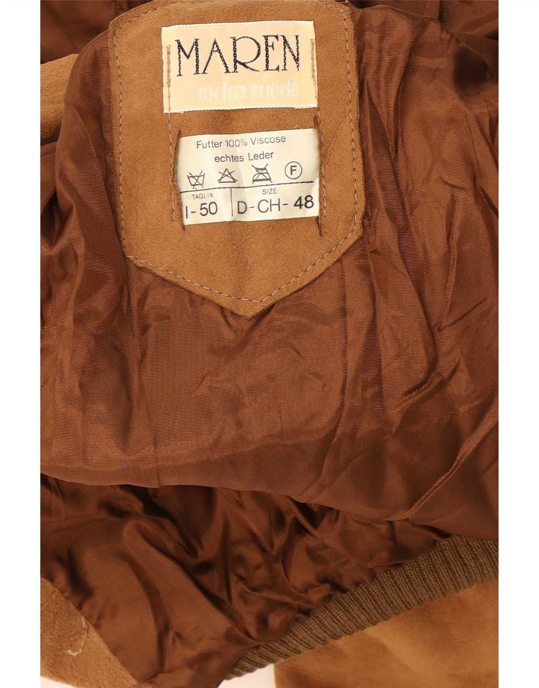 Maren Herre Ruskind Bomber Jacket IT 50 Large Beige Læder