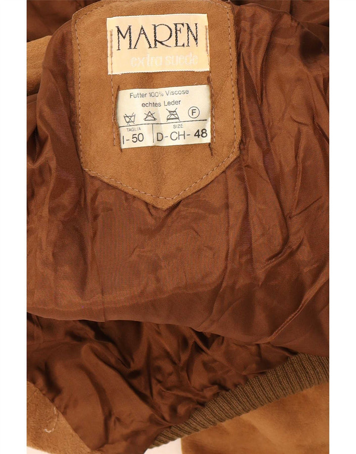 Maren Herre Ruskind Bomber Jacket IT 50 Large Beige Læder