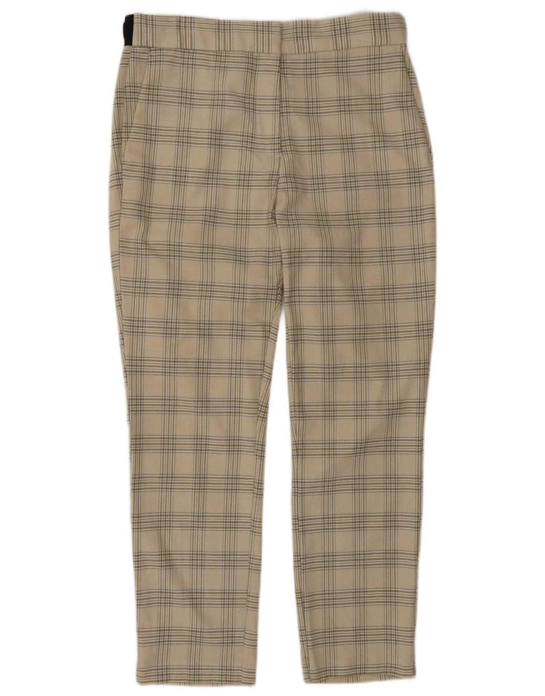Zara koniske jakkesæt til kvinder store W30 L27 beige ternet polyester