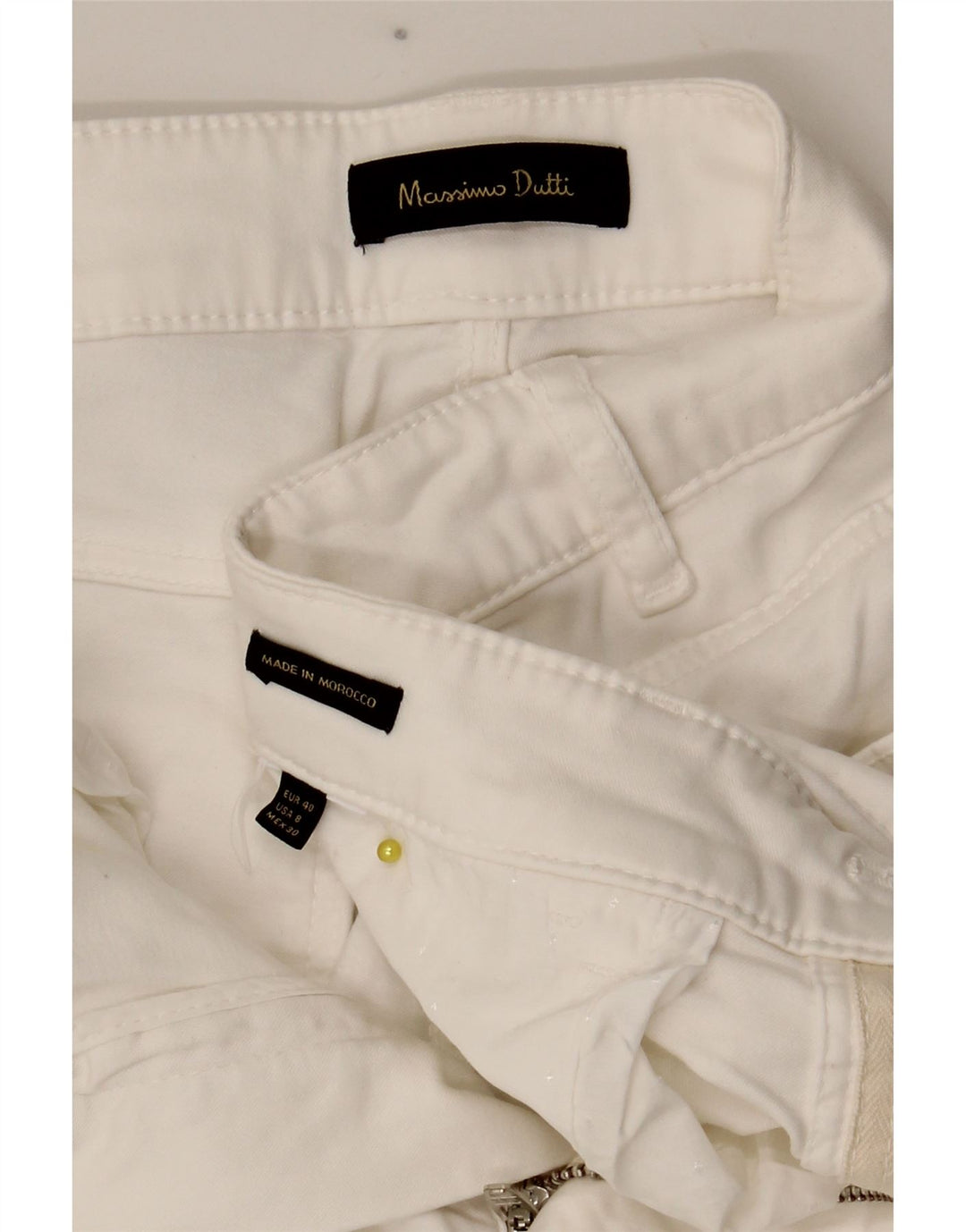 Massimo Dutti Dame Slim Casual Bukser EU 40 Medium W28 L28 Hvid