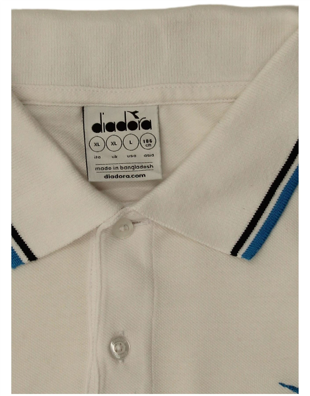 DIADORA Poloshirt til mænd XL Hvid Bomuld