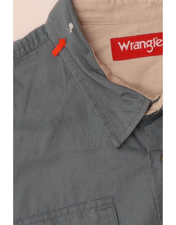 Wrangler kortærmet herreskjorte 2XL grå bomuld