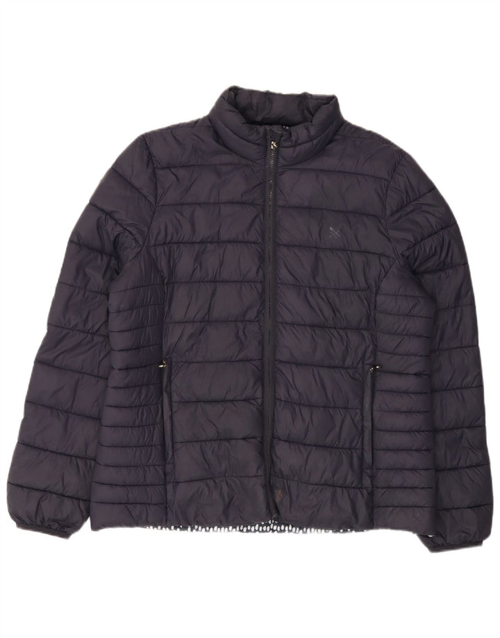 CREW TØJ Dame polstret jakke UK 16 Large Navy Blue Nylon