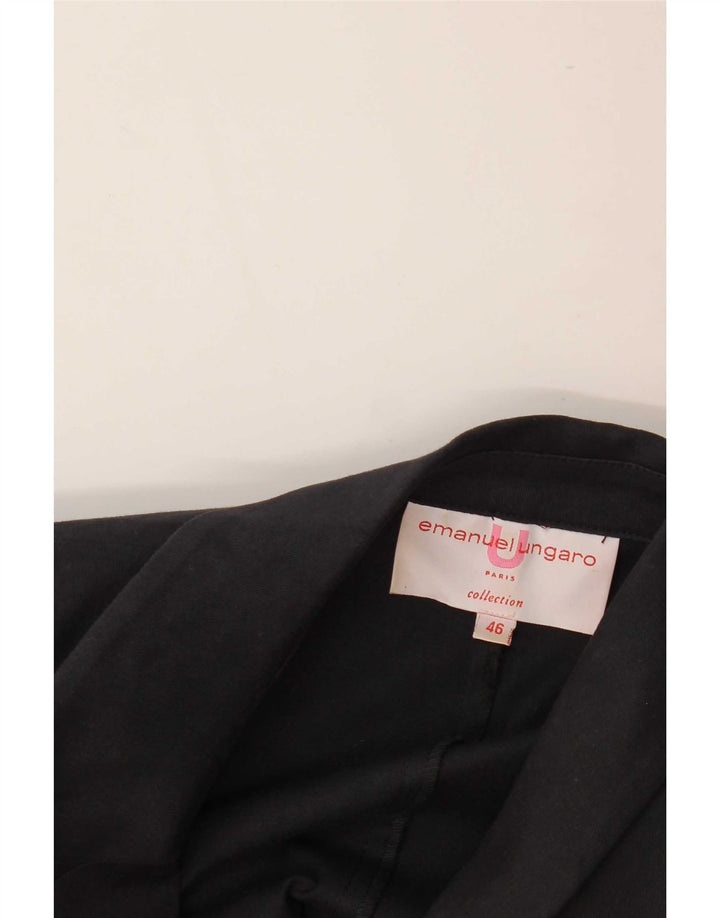 Emanuel Ungaro Dame Kortærmet Blazer Jacket IT 46 Large Navy Blue