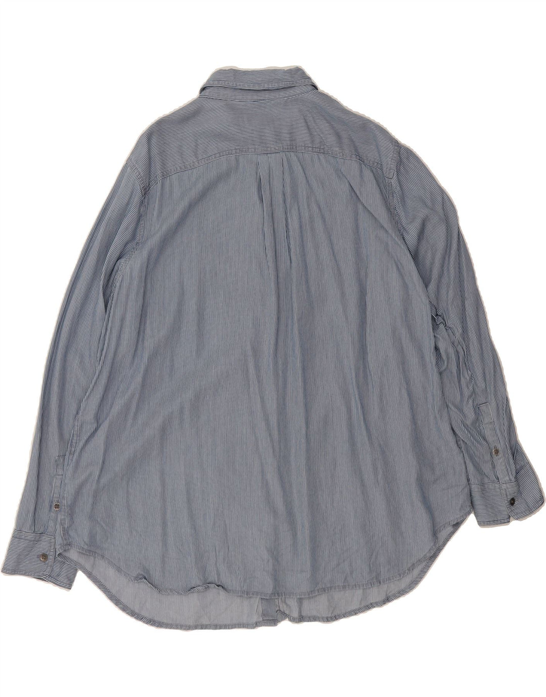 CHAPS Womens Oversized Shirt UK 18 XL Blue Pinstripe Lyocell Vintage Chaps and Second-Hand Chaps from Messina Hembry 