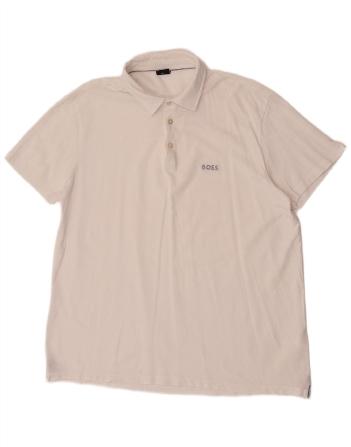 Hugo Boss herre poloshirt 2XL hvid bomuld