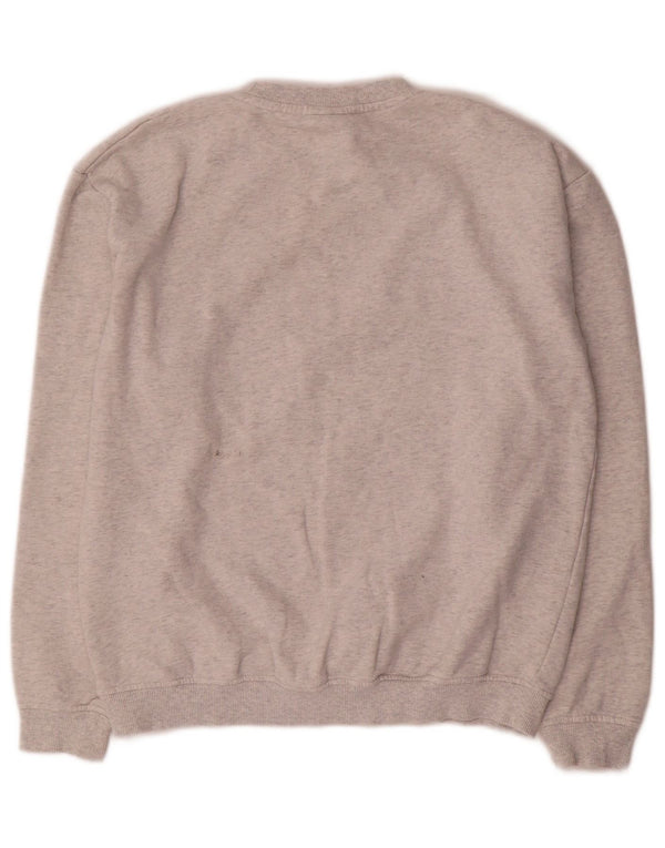 Ellesse Dame Grafisk Sweatshirt Jumper UK 14 Stor Grå Flecked Bomuld
