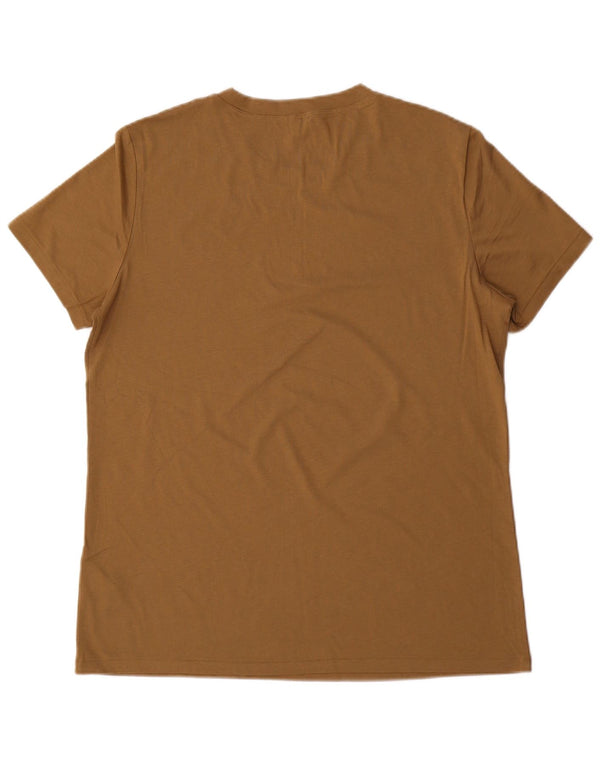 Jigsaw Herre T-Shirt Top Stor Brun Bomuld