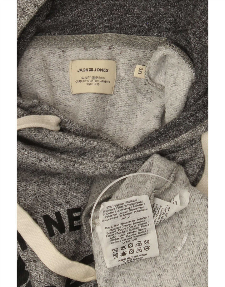 Jack & Jones Herre grafisk hættetrøje 3XL Grå Flecked Polyester