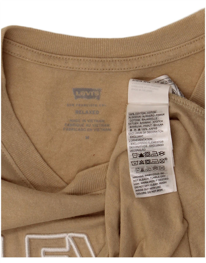 Levi's Herre Relaxed Fit Grafisk T-shirt Top Medium Beige Bomuld