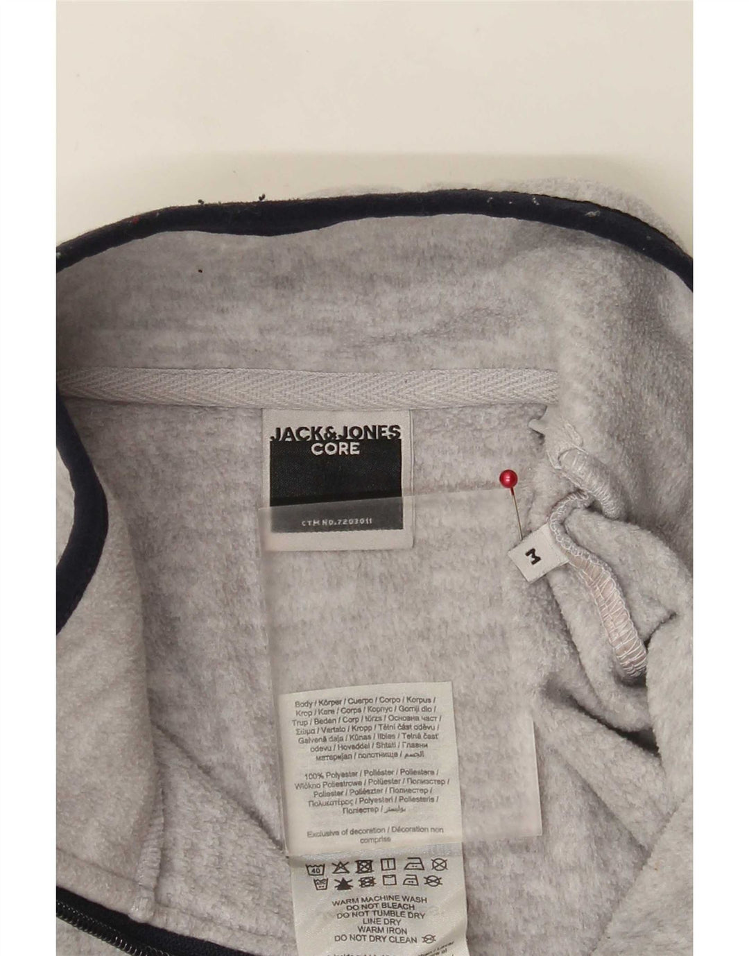 Jack & Jones Fleece Jumper med lynlås til mænd Medium Grå Colourblock Polyester