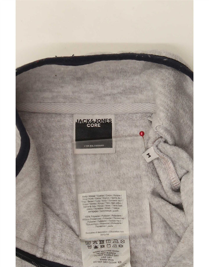Jack & Jones Fleece Jumper med lynlås til mænd Medium Grå Colourblock Polyester