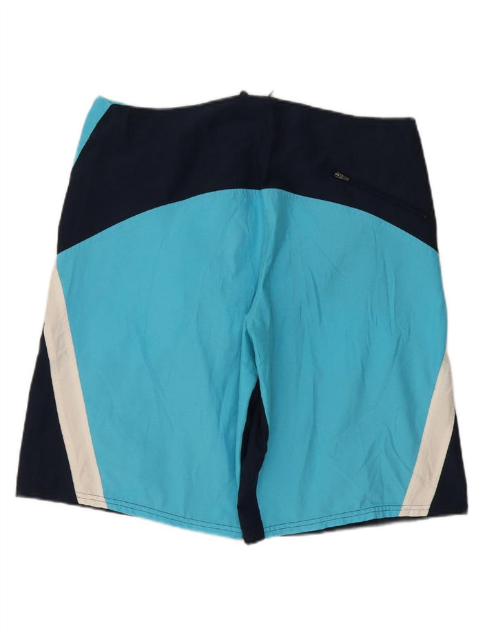 NIKE Mens Grant Fit Swimming Shorts Large Navy Blue Colourblock Polyester
