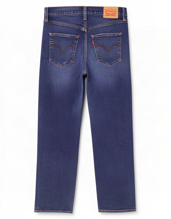 Levi's Dame Ribcage Højtaljede Lige Jeans W28 L27 Blå Bomuld