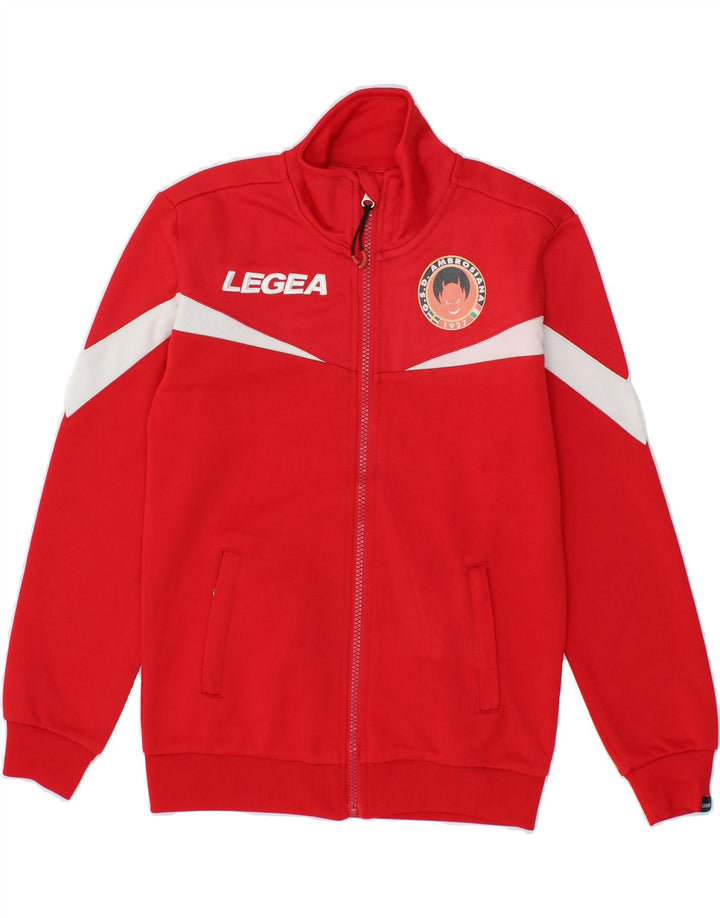 LEGEA Boys Tracksuit Top Jacket 9-10 Years 2XS Red Polyester Vintage Legea and Second-Hand Legea from Messina Hembry 