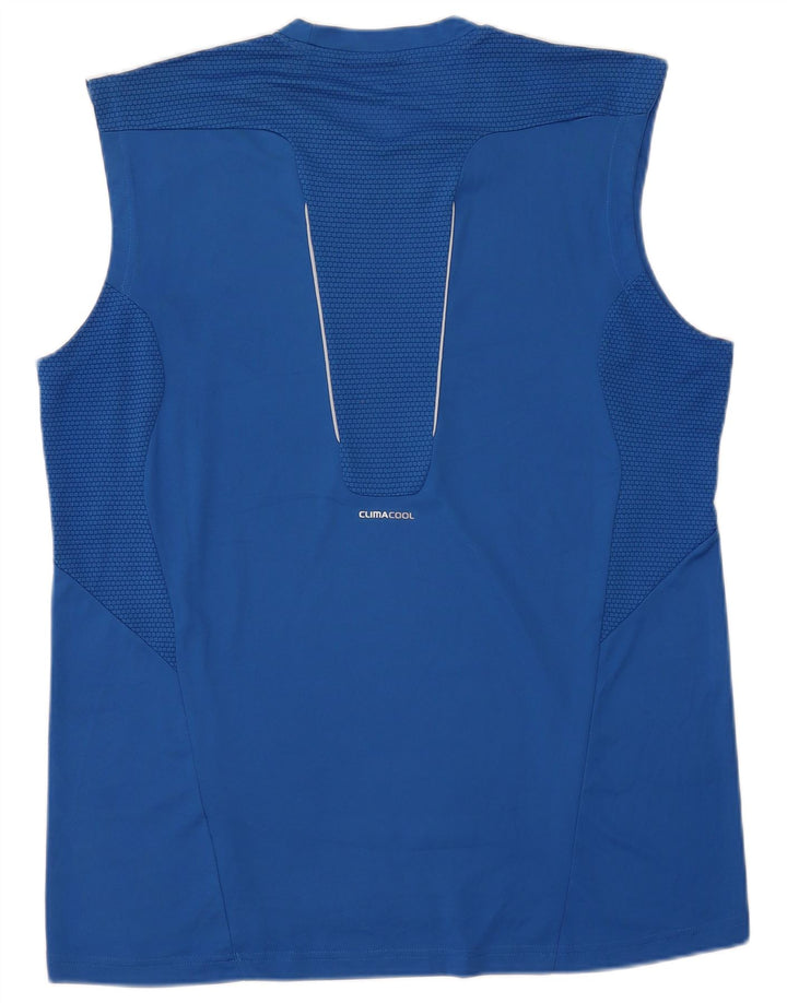 Adidas Herre Climacool Vest Top XL Blå Colourblock