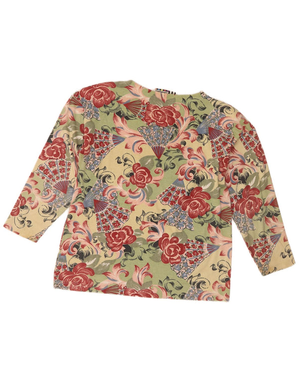 Forenza Dame Top Langærmet UK 16 Large Green Floral