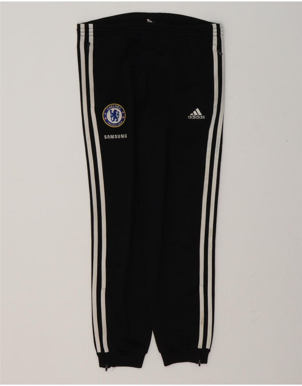 ADIDAS Boys Chelsea FC Træningsdragt Bukser Joggers 11-12 år Sort