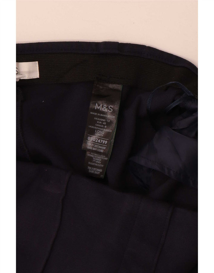 Marks & Spencer jakkesætsbukser til kvinder UK 12 Medium W30 L31 Marineblå