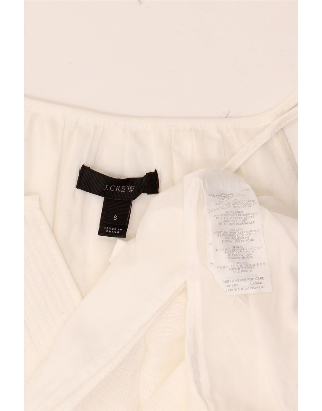 J. CREW Dame ærmeløs Maxikjole UK 10 Small White Linen