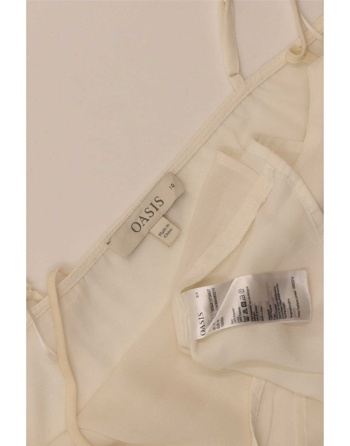Oasis Dame Cami Top UK 10 Small Off White Polyester