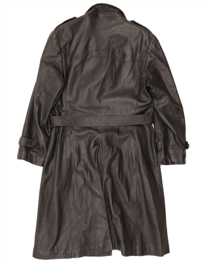 Vintage Herre Militær Dobbeltradet Læderfrakke UK 36 Small Black