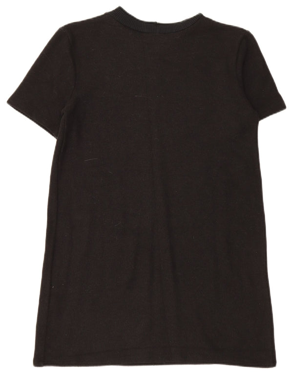 Zara Dame Kortærmet Jumper Dress UK 10 Small Black
