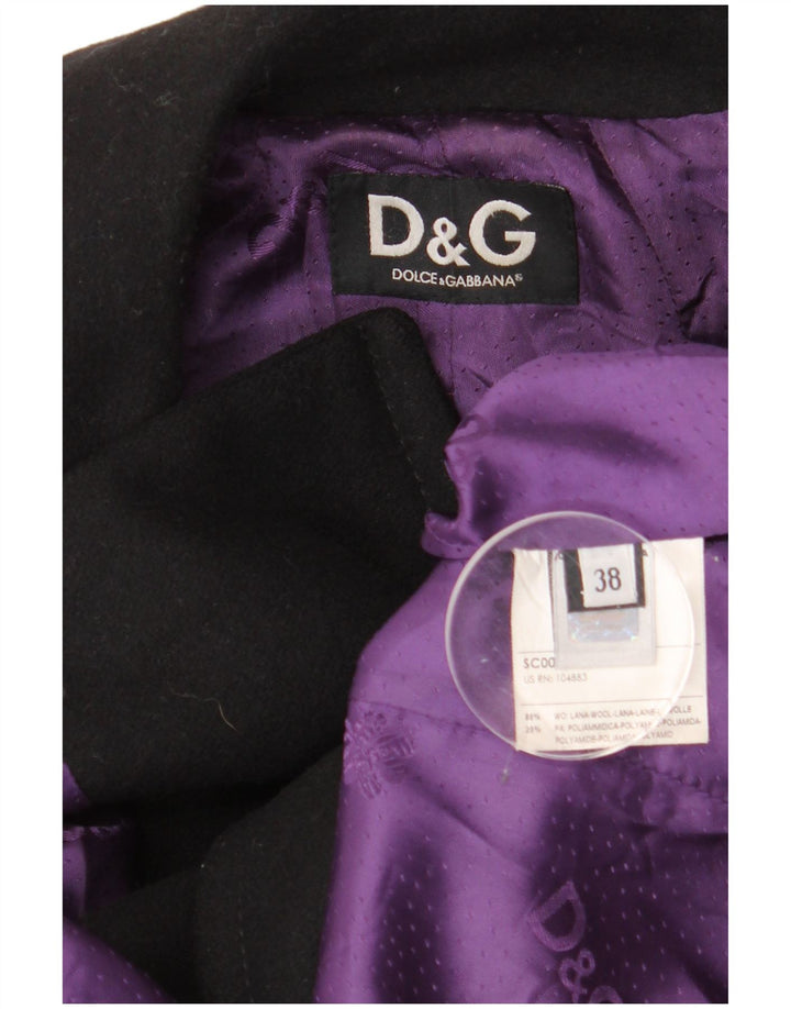 Dolce & Gabbana Dame Oversized Dobbeltradet Frakke IT 38 XS Sort Uld