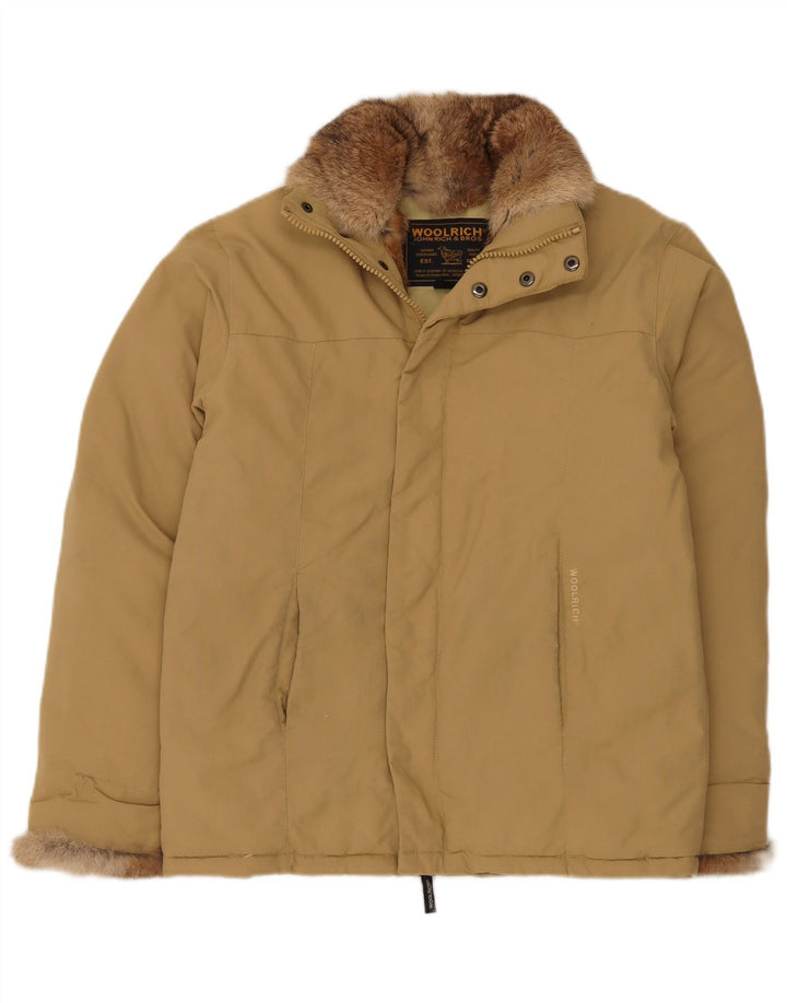 Woolrich Dame Polstret Jakke UK 14 Medium Beige Nylon