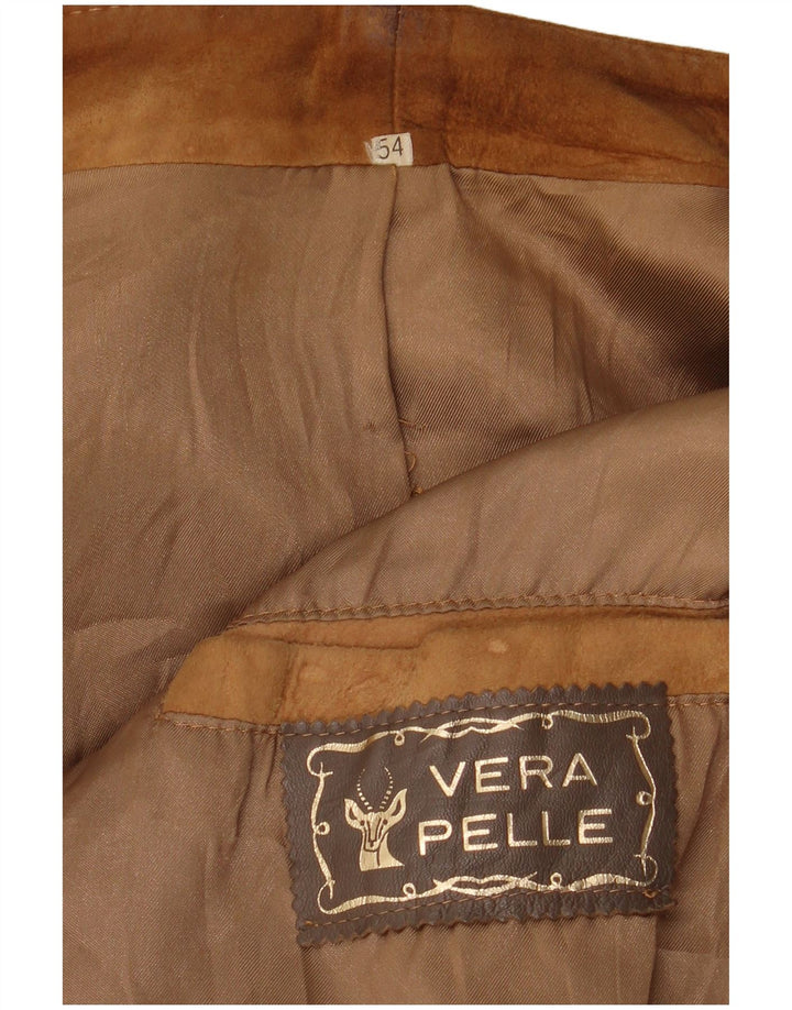 Vintage herre ruskindsjakke IT 54 2XL Beige Læder